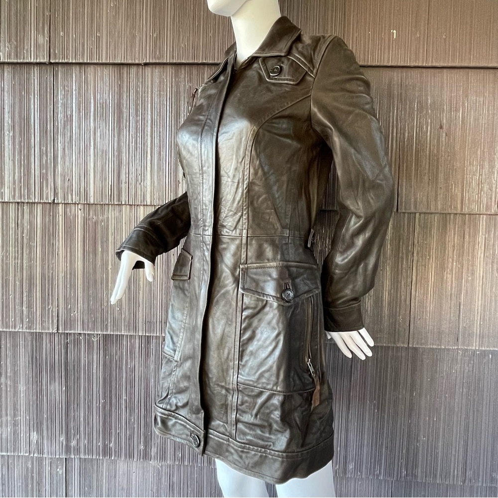 Peruvian Connection Distressed Leather Jacket Coa… - image 6